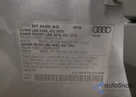 2020 Audi Q5 Premium Plus 45 Tfsi Quattro S Tronic from USA, damaged, VIN WA1BNAFY0L2010396